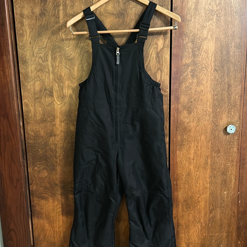 Like new Lands’ End black snow bibs, 8